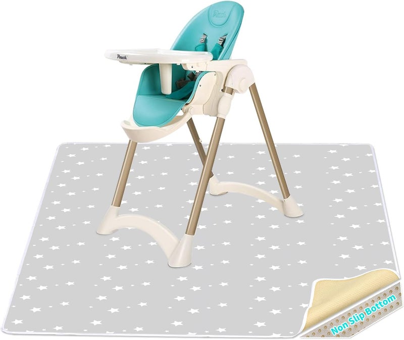 zonBroth High Chair Splash pad, 51" 51 Non-Slip Waterproof Multi-Purpose Splash pad, Washable Splash pad for high Chair Floor Protection Table Cloth Portable Early Education Picnic Play mat (Star) - Image 1